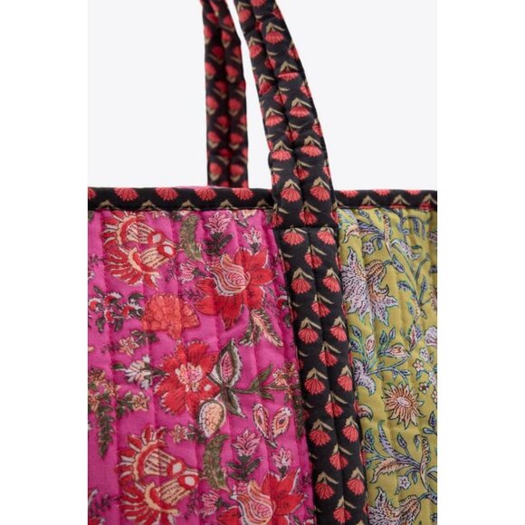 ZARA FLORAL PRINT PADDED BAG - Picture 6 of 6